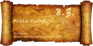 Mikla Zoltán névjegykártya